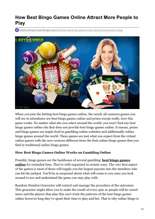 How Best Bingo Games Online Attract More People to Play