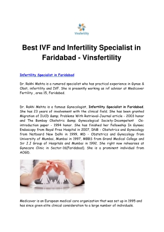 Best IVF and Infertility Specialist in Faridabad - Vinsfertility