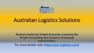 Logistics Australia