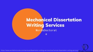 Mechanical Dissertation Writing Services