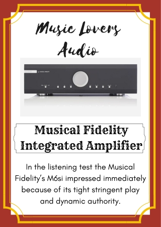 M6si Integrated Amplifier High-End Sound Quality | Music Lovers Audio