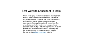 Best Website Consultant In India