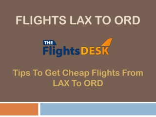 Flights LAX To ORD