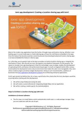 Ionic app development, creating a location-sharing app with the Ionic!