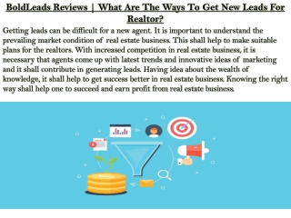 BoldLeads Reviews | What Are The Ways To Get New Leads For Realtor?