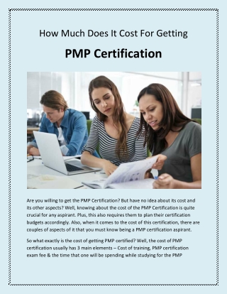 How Much Does It Cost For Getting PMP Certification