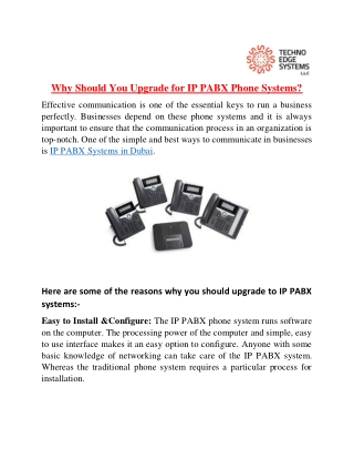 Why Should You Upgrade for IP PABX Phone Systems?