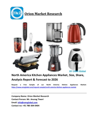 North America Kitchen Appliances Market Size, Industry Trends, Share and Forecast 2020-2026