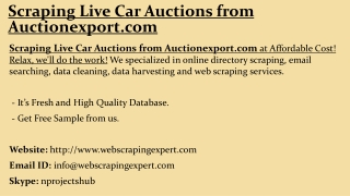 Scraping Live Car Auctions from Auctionexport.com