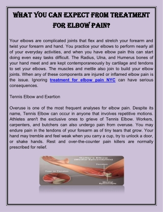 What You Can Expect From Treatment For Elbow Pain?