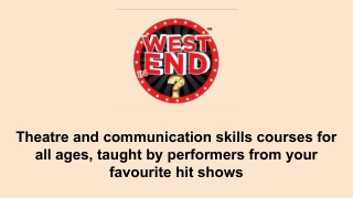 Theatre Courses for Kids - West End in