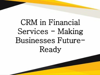 CRM in Financial Services- Damco Solutions