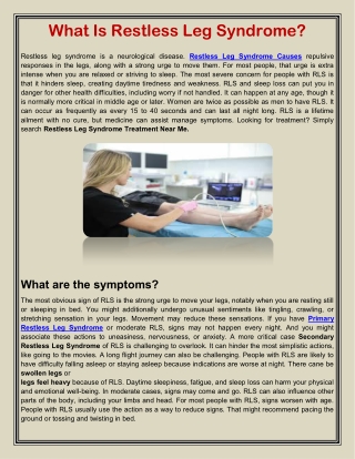 What is restless leg syndrome?