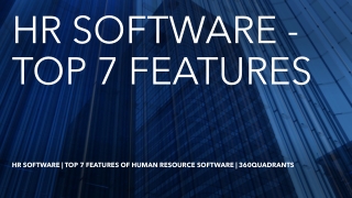 How to choose an Appropriate Human Resource Software – A Study by 360Quardants