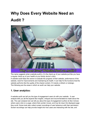 Why Does Every Website Need an Audit ?