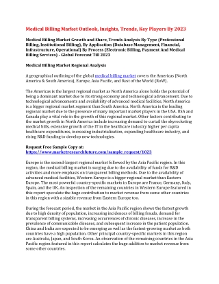 Medical Billing Market Outlook, Insights, Trends, Key Players By 2023