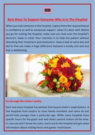 Best Ways To Support Someone Who Is In The Hospital