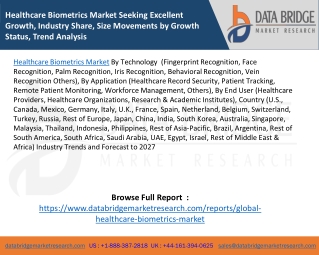 Healthcare Biometrics Market Seeking Excellent Growth, Industry Share, Size Movements by Growth Status, Trend Analysis