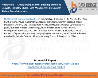 Healthcare IT Outsourcing Market Seeking Excellent Growth, Industry Share, Size Movements by Growth Status, Trend Analys