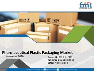 Pharmaceutical Plastic Packaging Market to Suffer Slight Decline in 2020, Efforts to Mitigate Coronavirus related Disrup