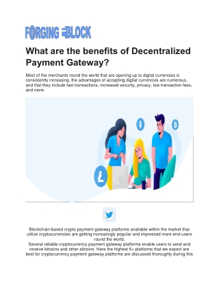 Decentralized Payment Gateway | Forgingblock.io