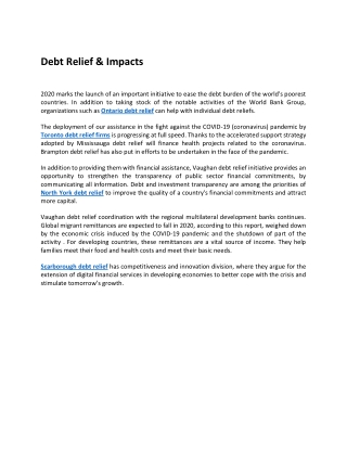 Debt Relief & Impacts