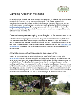 Camping Ardennen met hond