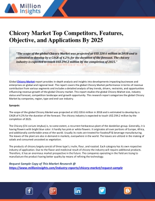 Chicory Market Top Competitors, Features, Objective, and Applications By 2025