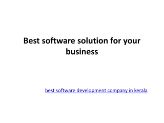 best bussiness software development services in kerala