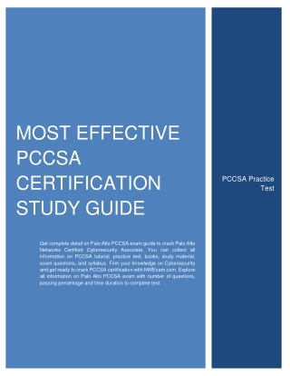 Most Effective Palo Alto PCCSA Certification Study Guide