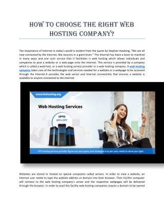 How to Choose the Right Web Hosting Company?