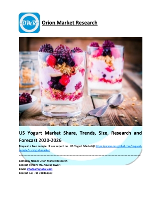 US Yogurt Market Size, Share, Trends & Forecast 2020-2026