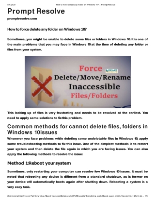 How to force delete any folder on Windows 10?