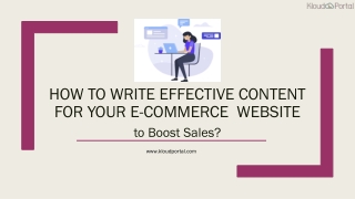 How to Write Effective Content for your e-Commerce Website to Boost Online Sales | Kloudportal