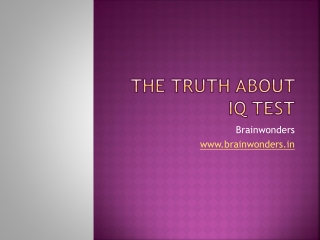 The Truth About IQ Test – Brainwonders
