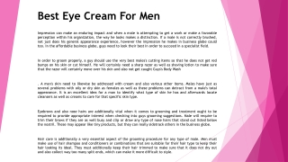 Best Eye Cream For Men