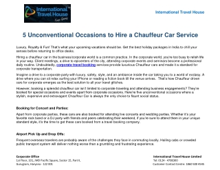 5 Unconventional Occasions to Hire a Chauffeur Car Service