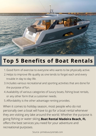 Top 5 Benefits of Boat Rentals