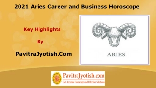 2021 Aries Career and Business Horoscope