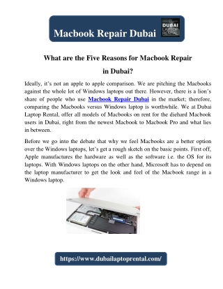 What are the Five Reasons for Macbook Repair in Dubai?