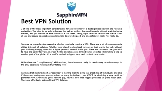 Best VPN Solution