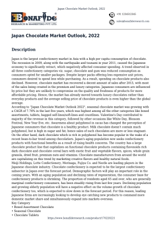 Japan Chocolate Market Outlook, 2022