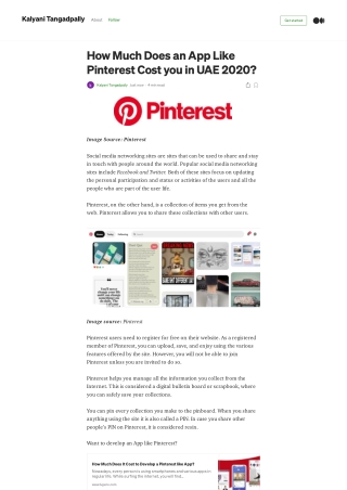 How much does an app like pinterest cost you in UAE 2020