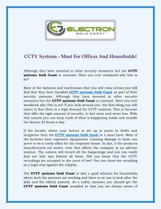 CCTV Systems - Must For Offices And Households!