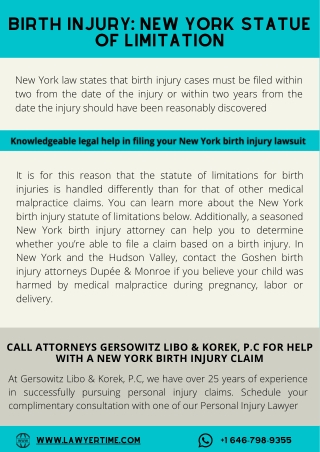 Birth Injury: New York Statue Of Limitation