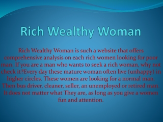 Rich Wealthy Woman