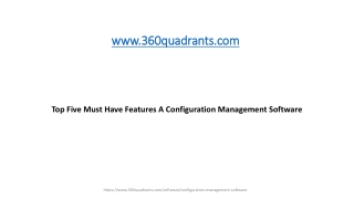 Top Five Must Have Features A Configuration Management Software