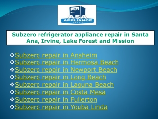 Subzero repair in Hermosa Beach