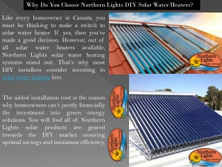 Solar Water Heating System at Best Price in Canada - Northern Lights Solar Solutions