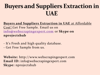 Buyers and Suppliers Extraction in UAE